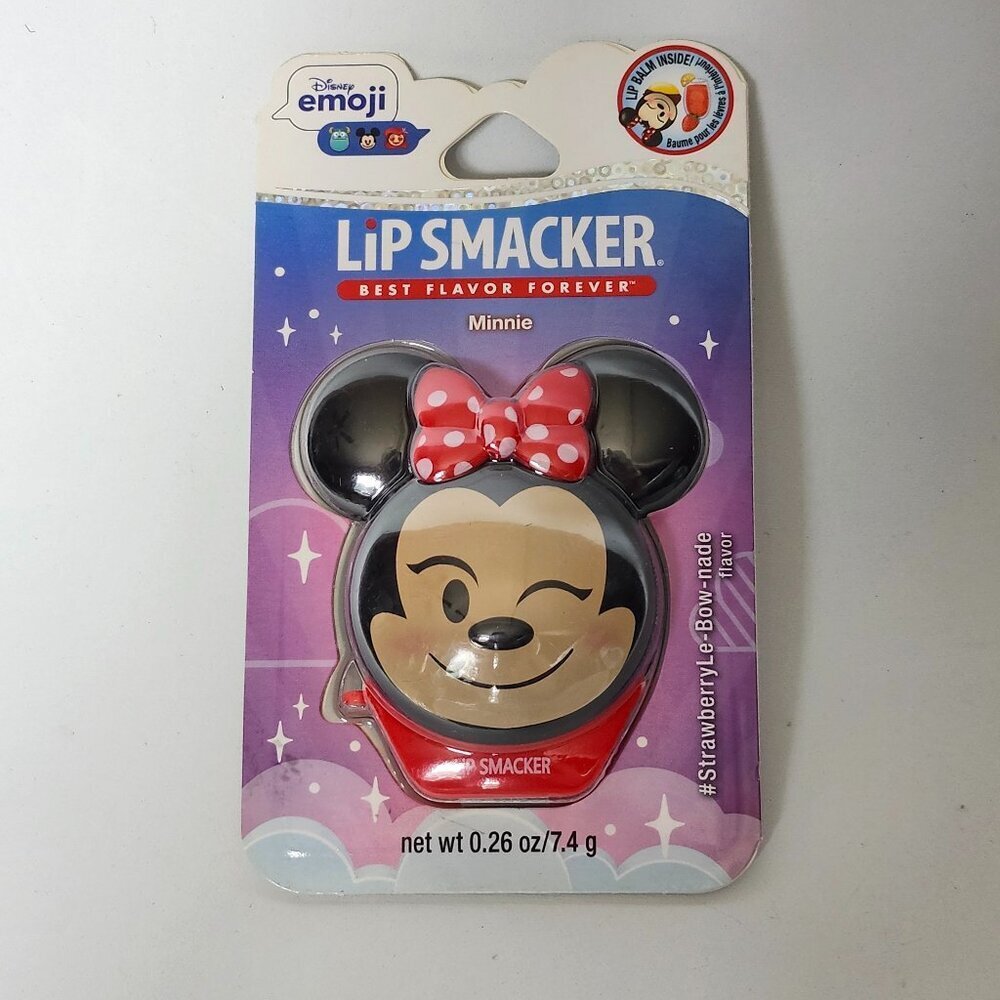 DISNEY EMOJI Lip Smacker Minnie Mouse Lip Smacker Lip Balm BNIP Strawberryle-Bow